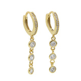 925 Sterling Silver CZ Tassel Chain Earring