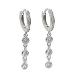 925 Sterling Silver CZ Tassel Chain Earring