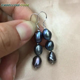 Dark Peacock Baroque Pearls Bracelet Bangle Earring Set