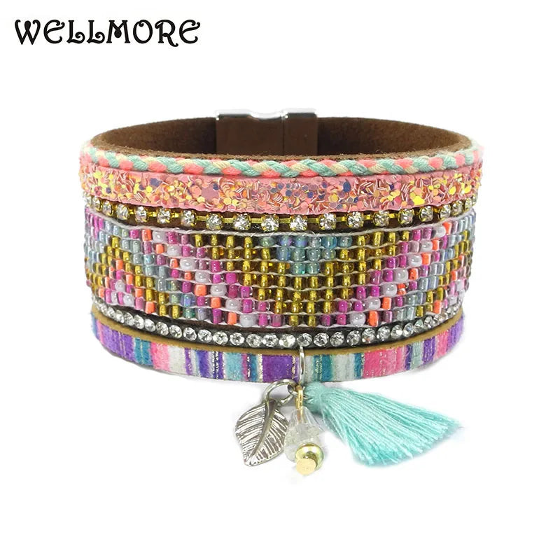 Bohemian Beads Leather Bracelets for Women