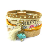 Bohemian Leather Bracelet Women Charm Bangle Jewelry B16001