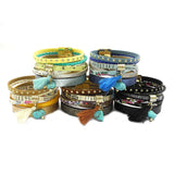 Bohemian Leather Bracelet Women Charm Bangle Jewelry B16001