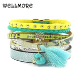 Bohemian Leather Bracelet Women Charm Bangle Jewelry B16001
