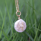 CZ Initial Alphabet Letter Pearl Charm Choker Necklace for Women