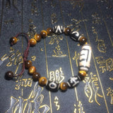 Dapeng Bird Pattern DZI Agate Tiger Eye Stone Bracelet