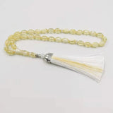 Transparent Resin Muslim Tasbih Bracelet with Cotton Tassel