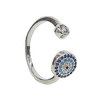 CZ Evil Eye Open Ring Adjustable Drop