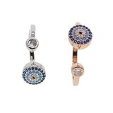 CZ Evil Eye Open Ring Adjustable Drop