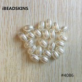 500pcs Acrylic Pearl Oval Stripe Beads for Jewelry DIY #4086