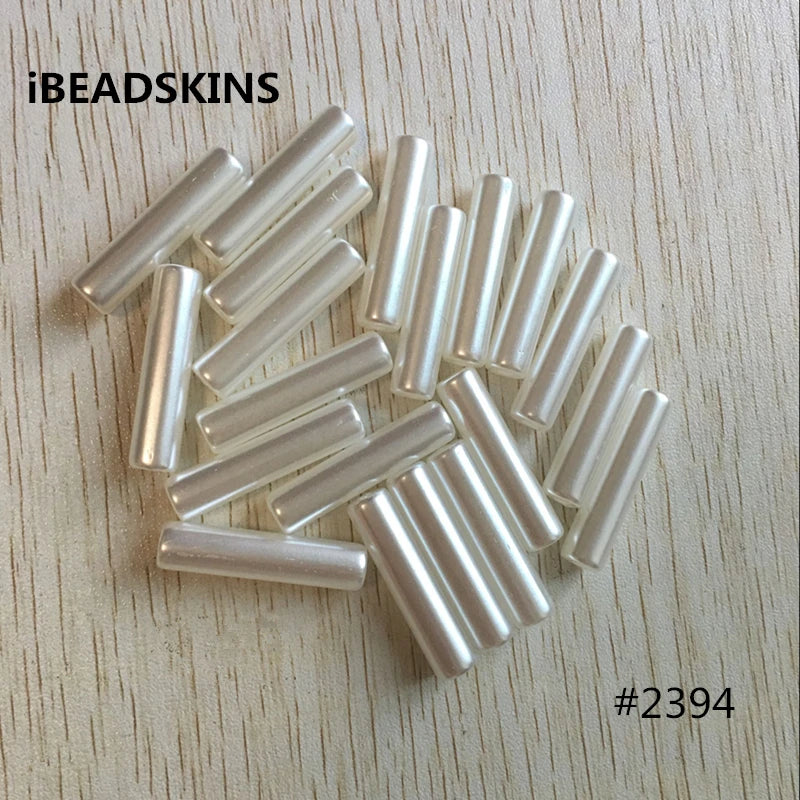 300pcs Acrylic Pearl Tubular Beads for Jewelry DIY