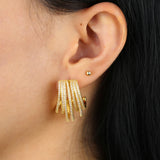 Colorful CZ Paved Wrap Circle Hoop Earring