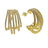 Colorful CZ Paved Wrap Circle Hoop Earring