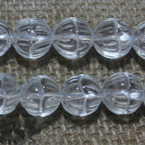 6-12mm 15in Crystal Carved Flower Round Loose Beads
