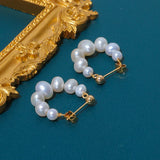 Freshwater Pearl S925 Stud Circle Earrings