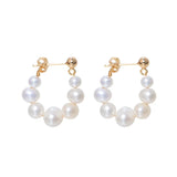 Freshwater Pearl S925 Stud Circle Earrings