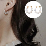Freshwater Pearl S925 Stud Circle Earrings