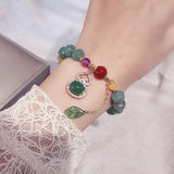 Freshwater Pearl & Agate Bracelet Red/Green