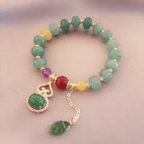 Freshwater Pearl & Agate Bracelet Red/Green