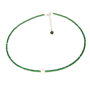 Freshwater Pearl Red/Green Spinel Faceted Chocker Necklace Bracelet