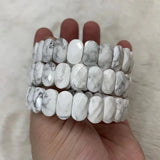 Howlite Stone Beads Bracelet Natural Gem Stone Jewelry Bangle