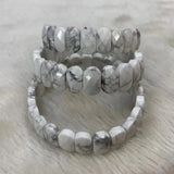 Howlite Stone Beads Bracelet Natural Gemstone Jewelry Bangle