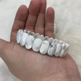 Howlite Stone Beads Bracelet Natural Gemstone Jewelry Bangle