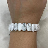 Howlite Stone Beads Bracelet Natural Gemstone Jewelry Bangle
