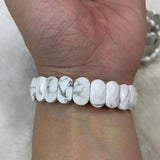 Howlite Stone Beads Bracelet Natural Gemstone Jewelry Bangle