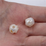 10-11mm Natural Skull Shape Carved Pearl Beads for DIY Jewelry Making
