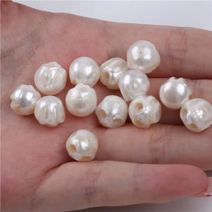 10-11mm Natural Skull Shape Carved Pearl Beads for DIY Jewelry Making