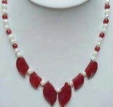 Pearl and Ruby Necklace 18-Inch Length