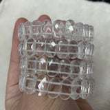 Natural Rock Quartz Crystal Stone Beads Bracelet Gem Stone Jewelry Bangle