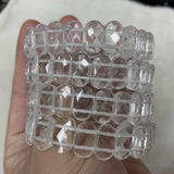 Natural Rock Quartz Crystal Stone Beads Bracelet Gem Stone Jewelry Bangle