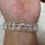 Natural Rock Quartz Crystal Stone Beads Bracelet Gem Stone Jewelry Bangle