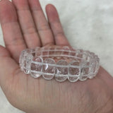 Natural Rock Quartz Crystal Stone Beads Bracelet Gem Stone Jewelry Bangle