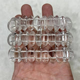 Rock Quartz Crystal Stone Beads Bracelet Natural Gemstone Bangle