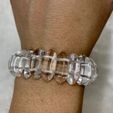 Rock Quartz Crystal Stone Beads Bracelet Natural Gemstone Bangle