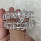 Rock Quartz Crystal Stone Beads Bracelet Natural Gemstone Jewelry Bangle
