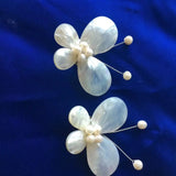 Sea Shell & Pearl Butterfly Brooch Nature Beads
