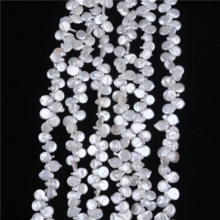 10-11mm Coin Shape Freshwater Pearl Strands for Jewelry Making
