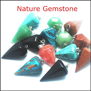 3 pcs Sodalite Aventurine Malachite Gemstone Pendants for Necklaces