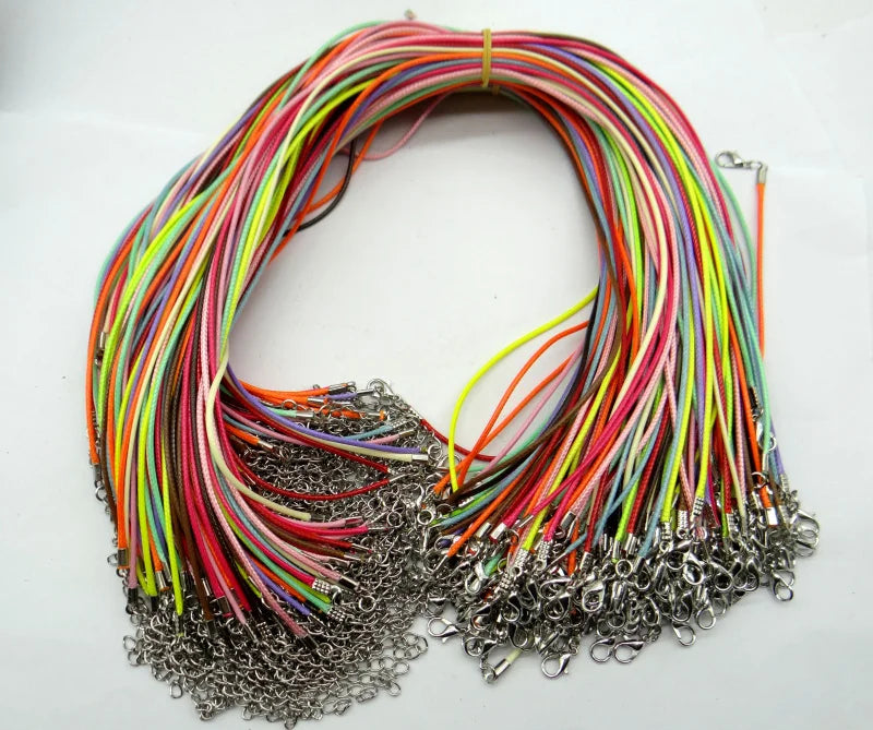 1.5mm Wax Leather cord necklace rope with Lobster clasp