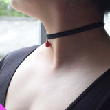 Vintage Ceramic Bead Necklace Lace Choker for Women Girls