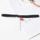 Vintage Ceramic Bead Necklace Lace Choker for Women Girls
