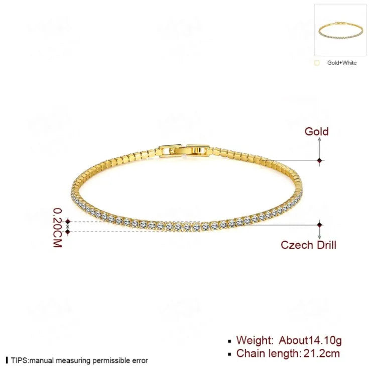925 Silver Charm Bracelet with Crystals - Fine Jewelry Gift for Women