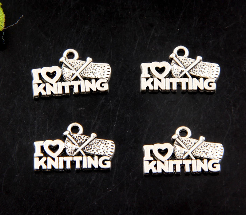 100pcs Silver Plated Letter Pendant 20x13mm