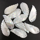 10PCS Mother of Pearl Shell Leaf Art Pendant Bead
