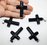 10pcs Natural Stone Cross Crystal Agates Pendant for Jewelry Making