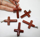 10pcs Natural Stone Cross Crystal Agates Pendant for Jewelry Making