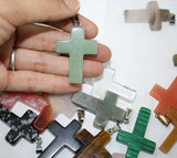 10pcs Tiger Eye Cross Pendant for Jewelry Making Necklace